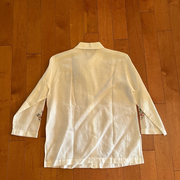 Vintage VUE POINT 100% Linen Embroidered Shirt Small - Picture 4 of 4